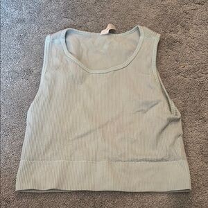 Yogalicious Blue Fitted Crop Tank Top